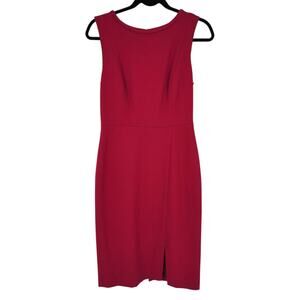 Classiques Entier Red Sleeveless High Waist Back Zipper High Sheath Dress Size 4